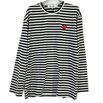 PLAYCOMMEdesGARCONS プレイコムデギャルソン ボーダー クルーネック ロングTシャツ トップス