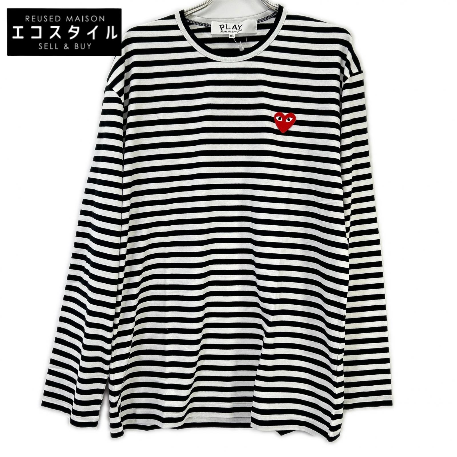 PLAYCOMMEdesGARCONS プレイコムデギャルソン ボーダー クルーネック ロングTシャツ トップス