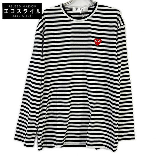 PLAYCOMMEdesGARCONS プレイコムデギャルソン ボーダー クルーネック ロングTシャツ トップス