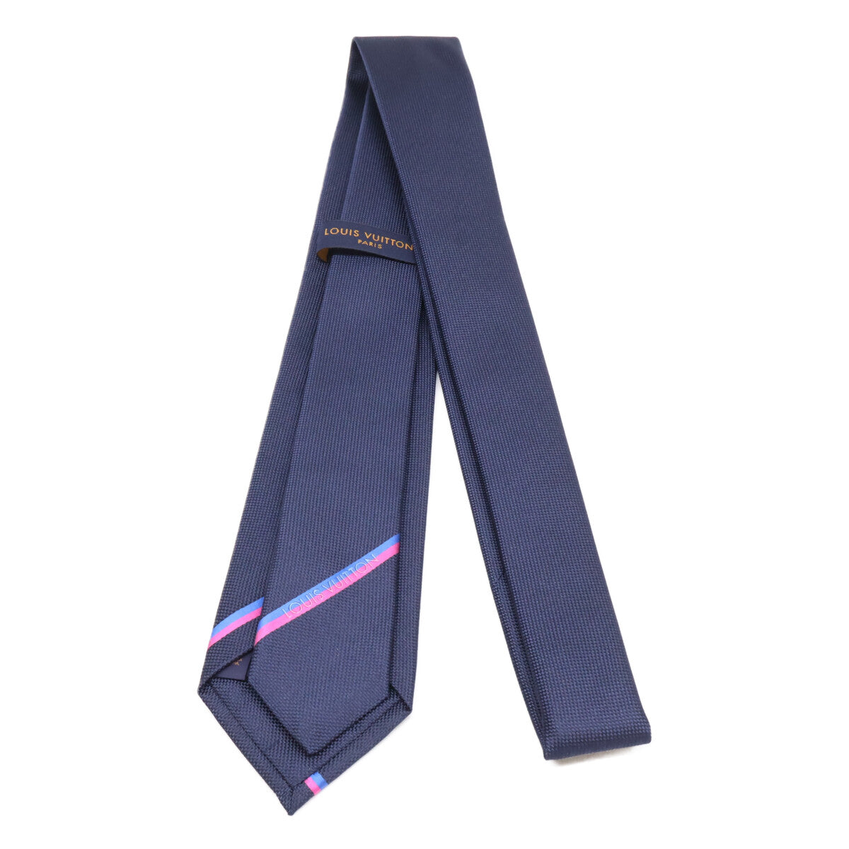 LOUIS VUITTON ルイヴィトン 【新品同様/国内正規】M77837 クラヴァット・LVボトムストライプ 7CM シルク ネクタイ