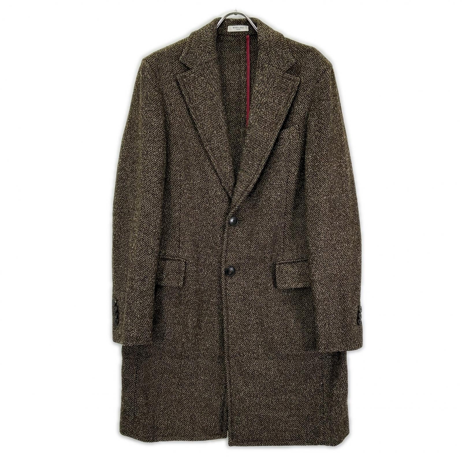 BOGLIOLI ボリオリ C2701Z K.JAKET ブラウン ヘリンボーン ウールチェスターコート コート
