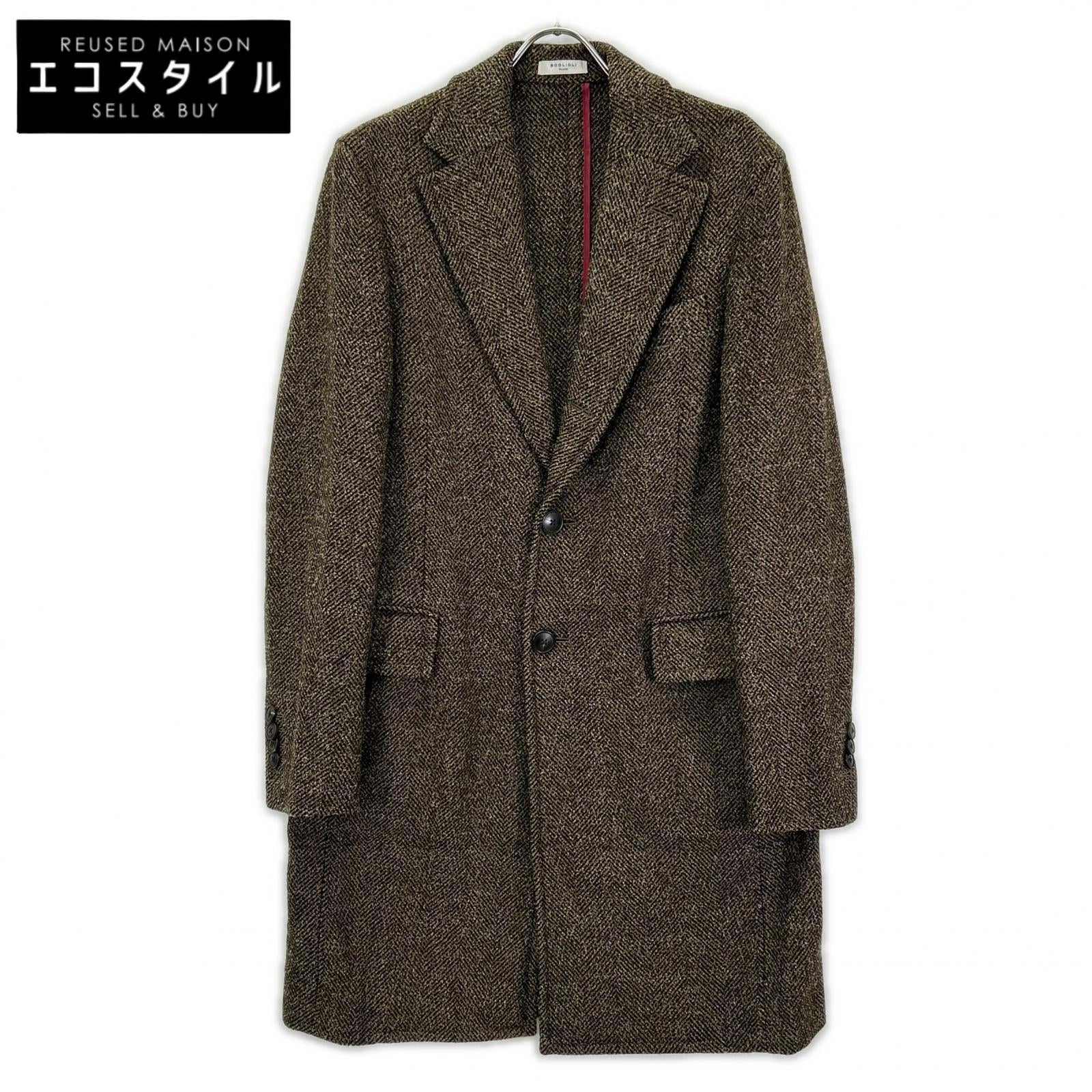 BOGLIOLI ボリオリ C2701Z K.JAKET Brown Herringbone Wool Chesterfield Coat Coat
