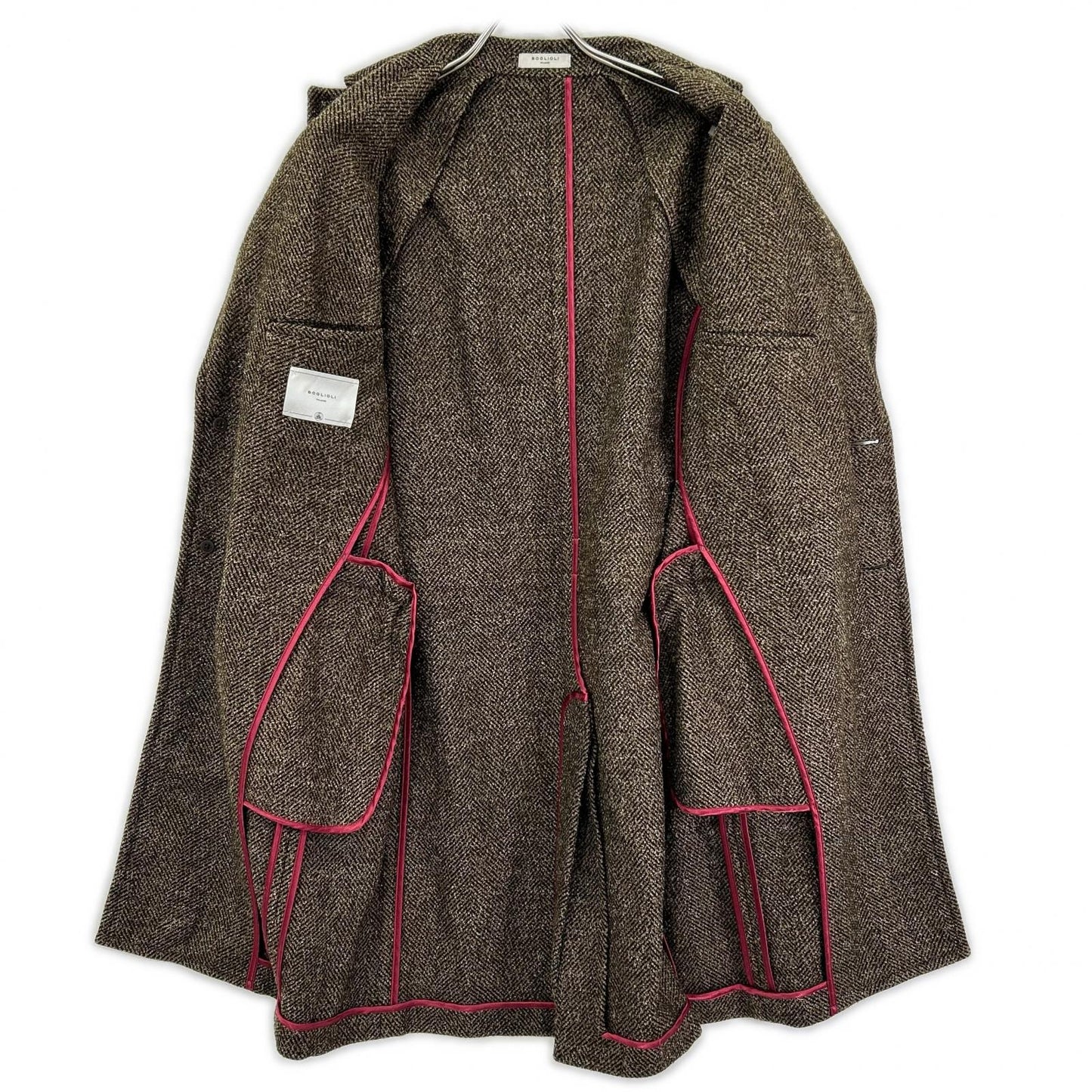 BOGLIOLI ボリオリ C2701Z K.JAKET ブラウン ヘリンボーン ウールチェスターコート コート