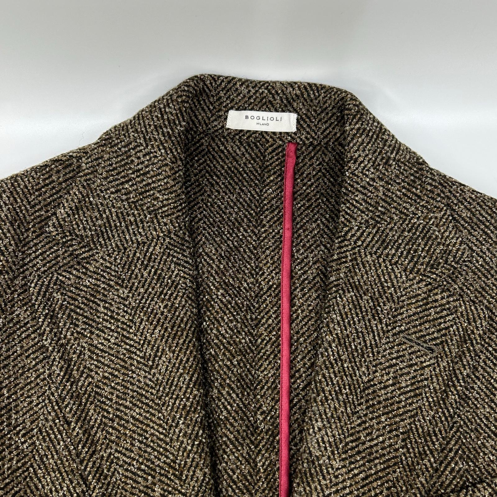 BOGLIOLI ボリオリ C2701Z K.JAKET ブラウン ヘリンボーン ウールチェスターコート コート
