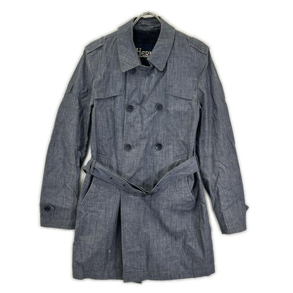 HERNO ヘルノ IM0126U-17100-9100 ブルー トレンチコート リネン コート