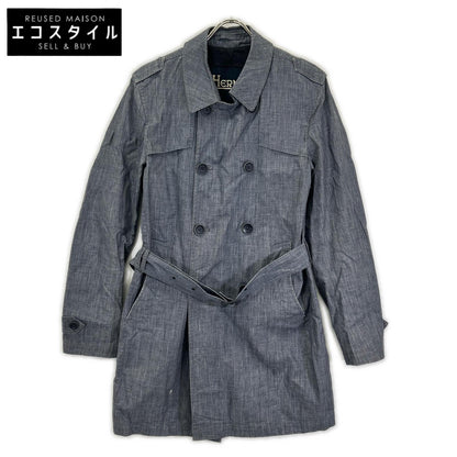 HERNO ヘルノ IM0126U-17100-9100 ブルー トレンチコート リネン コート
