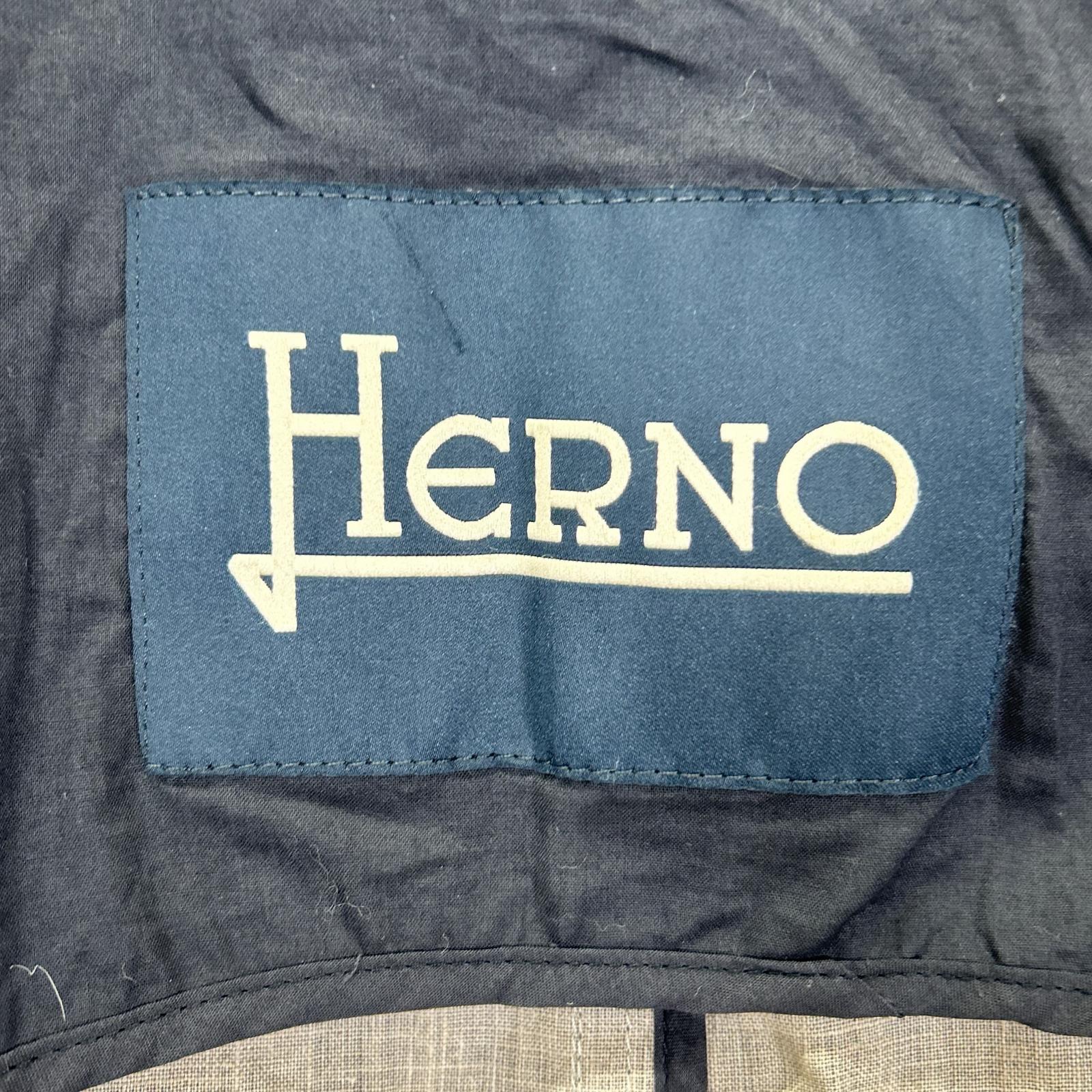 HERNO ヘルノ IM0126U-17100-9100 ブルー トレンチコート リネン コート
