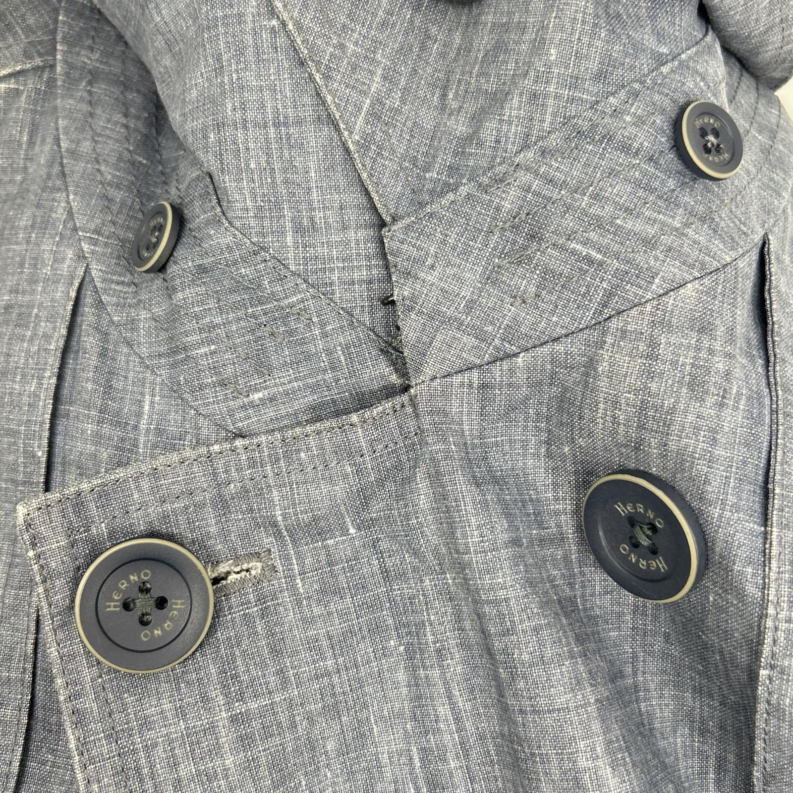HERNO ヘルノ IM0126U-17100-9100 ブルー トレンチコート リネン コート