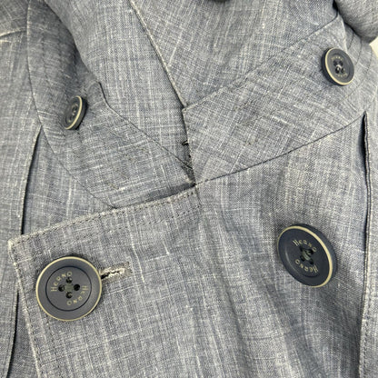 HERNO ヘルノ IM0126U-17100-9100 ブルー トレンチコート リネン コート