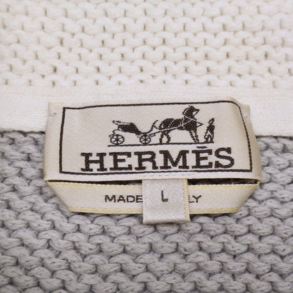 HERMES エルメス カシミヤ混 ハーフボタン ローゲージ ニットセーター トップス