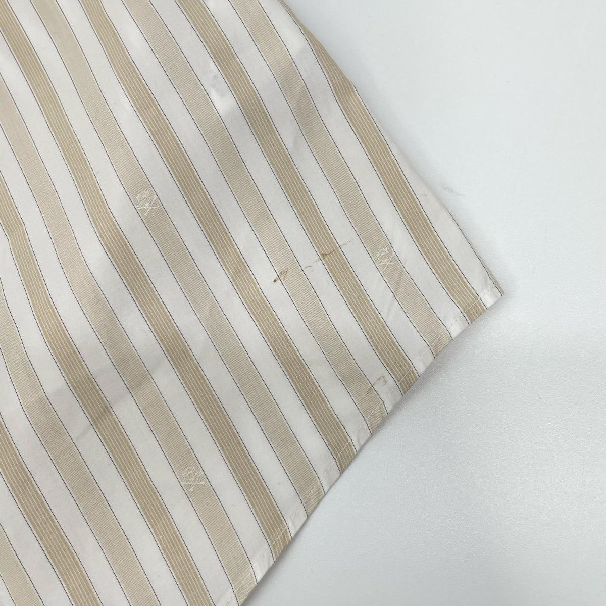 HERMES エルメス ベージュ×ホワイト ストライプシャツ トップス