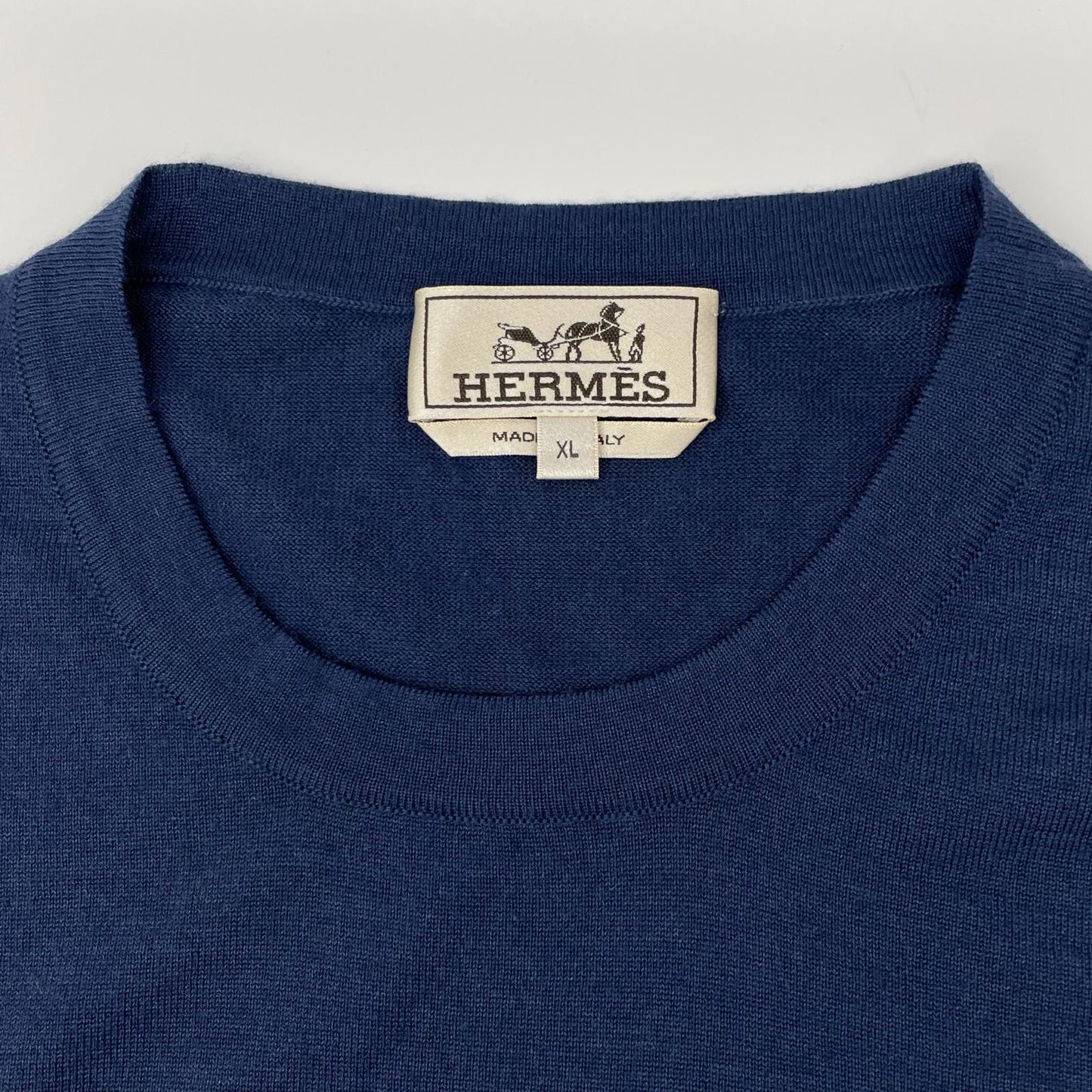 HERMES エルメス ブルー×ブラック ロングスリーブTシャツ トップス