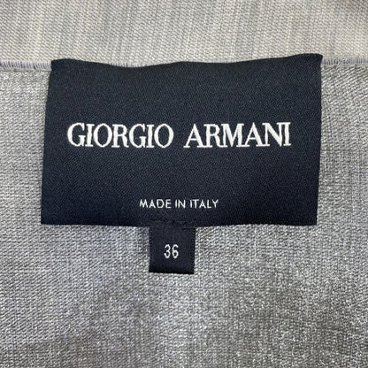 GIORGIOARMANI ジョルジオアルマーニ リネン メタリック グレー ロングコート コート