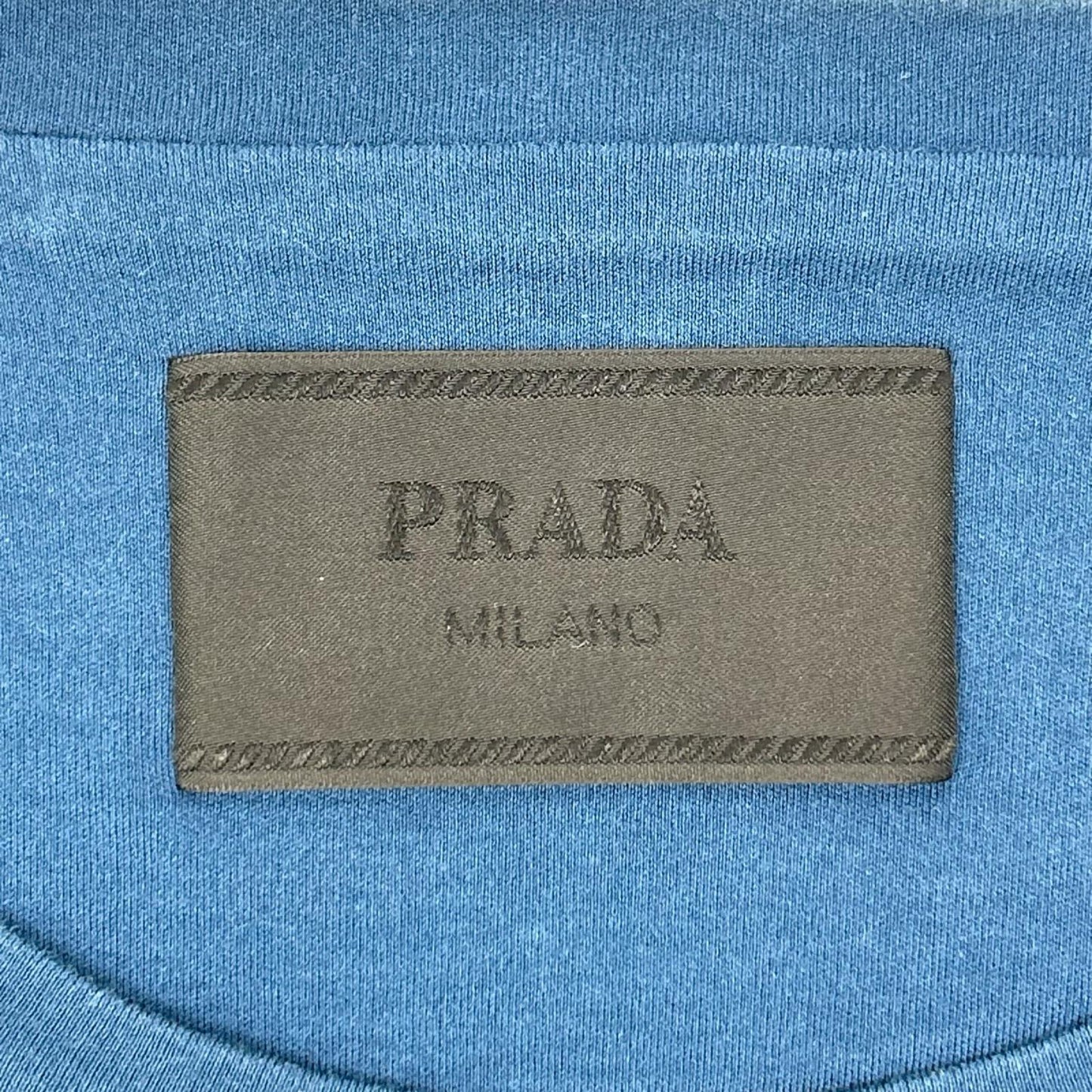 PRADA プラダ 24年製 UJN861 S232 240 ブルー トライアングルロゴ コットン 半袖Tシャツ トップス