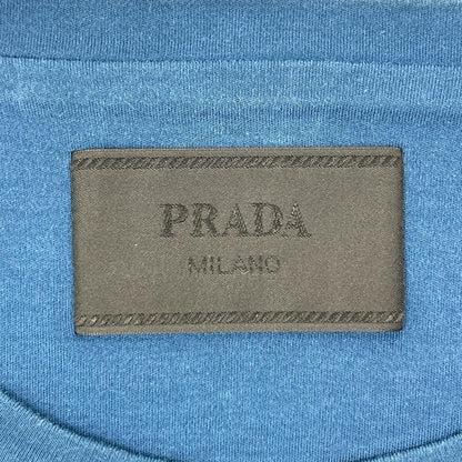 PRADA プラダ 24年製 UJN861 S232 240 ブルー トライアングルロゴ コットン 半袖Tシャツ トップス