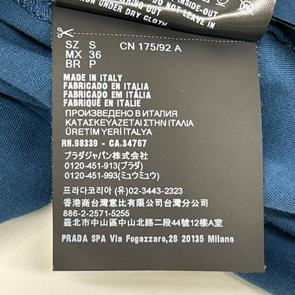 PRADA プラダ 24年製 UJN861 S232 240 ブルー トライアングルロゴ コットン 半袖Tシャツ トップス