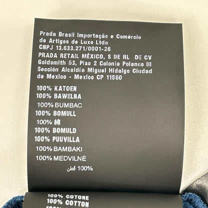 PRADA プラダ 24年製 UJN861 S232 240 ブルー トライアングルロゴ コットン 半袖Tシャツ トップス