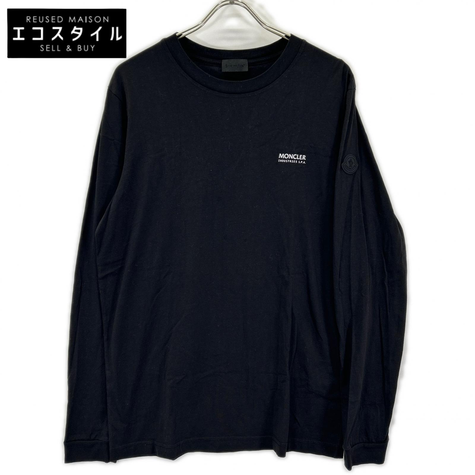 MONCLER モンクレール 23年製 LS TーSHIRT J20918D00005 ブラック バックロゴ 長袖Tシャツ トップス