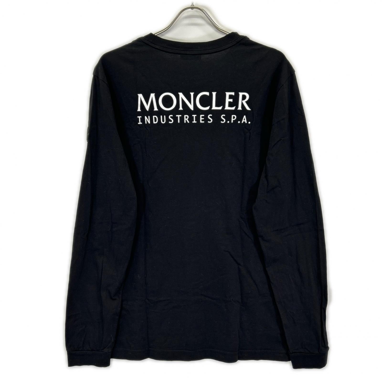MONCLER モンクレール 23年製 LS TーSHIRT J20918D00005 ブラック バックロゴ 長袖Tシャツ トップス
