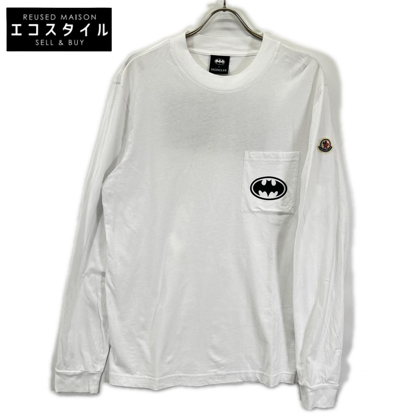MONCLER モンクレール 24年製 LS J20918D00012 ホワイト バッドマン コットン 長袖Tシャツ トップス