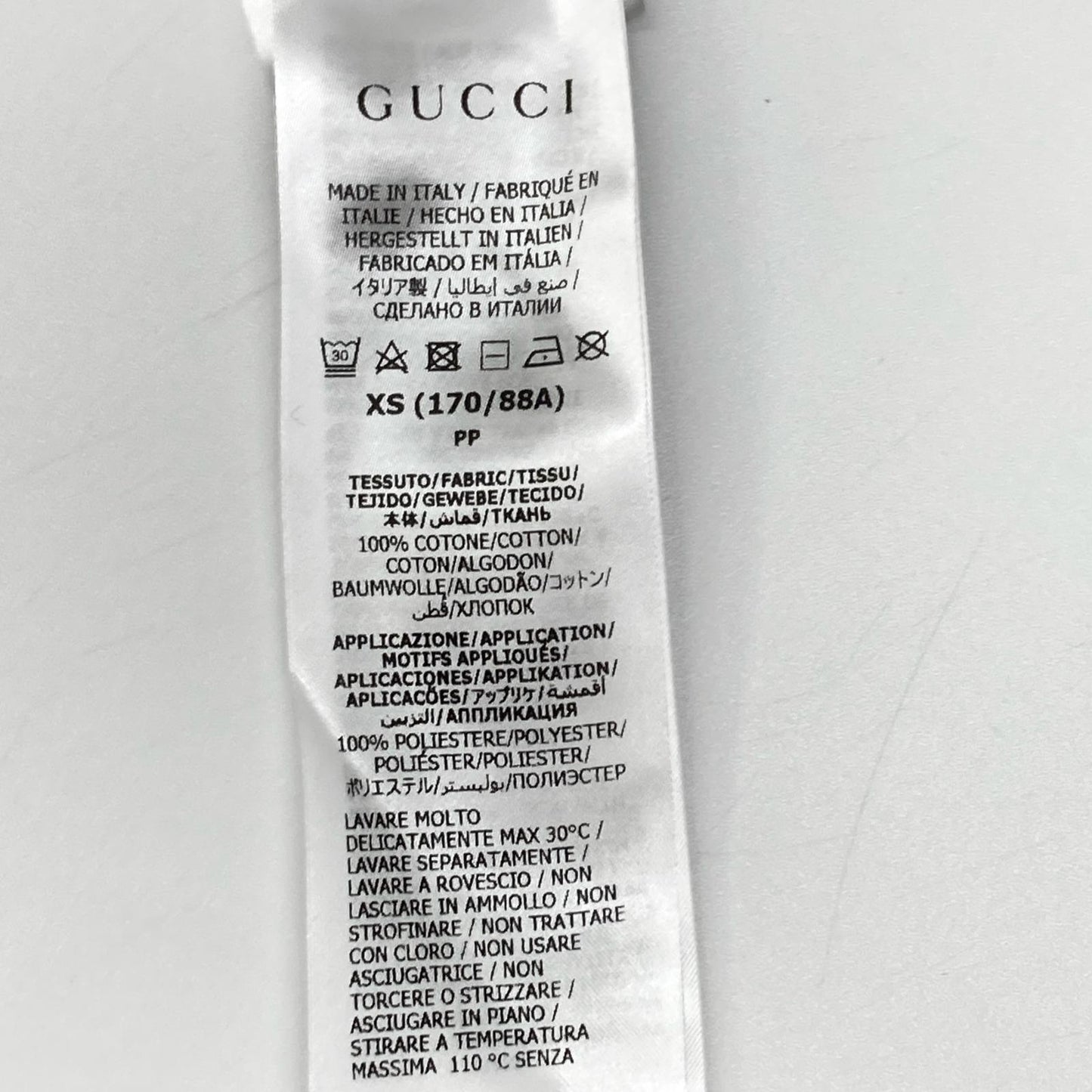 GUCCI グッチ 774580 ホワイト ロゴ刺繍 コットン Tシャツ トップス