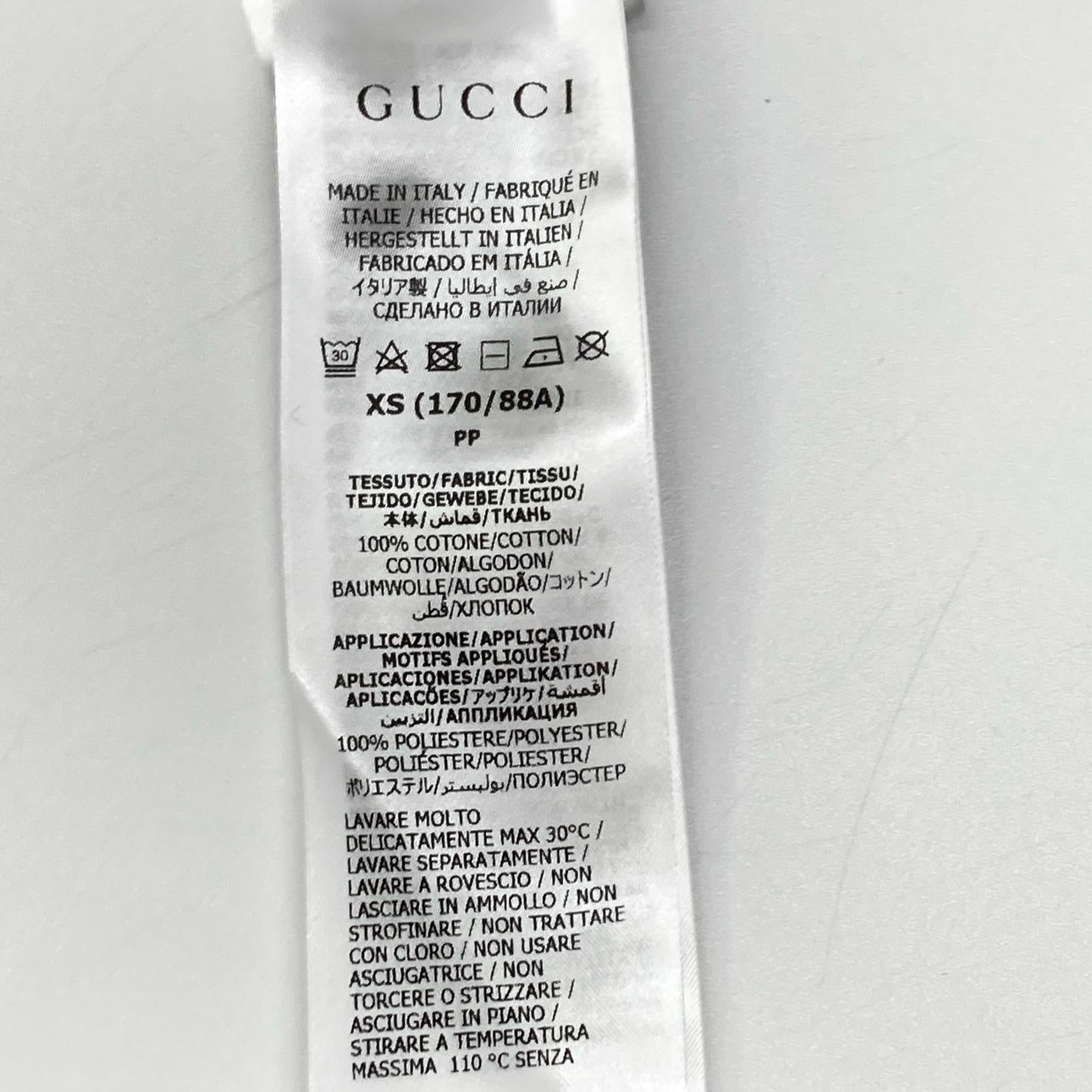 GUCCI グッチ 774580 ホワイト ロゴ刺繍 コットン Tシャツ トップス
