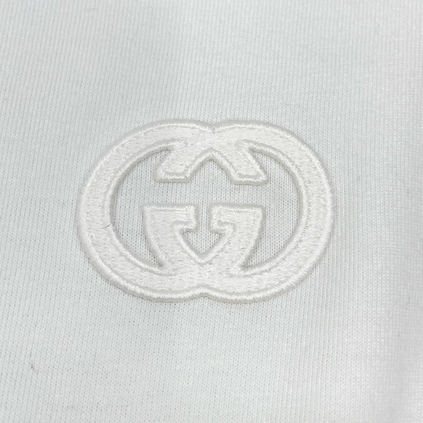 GUCCI グッチ 774580 ホワイト ロゴ刺繍 コットン Tシャツ トップス