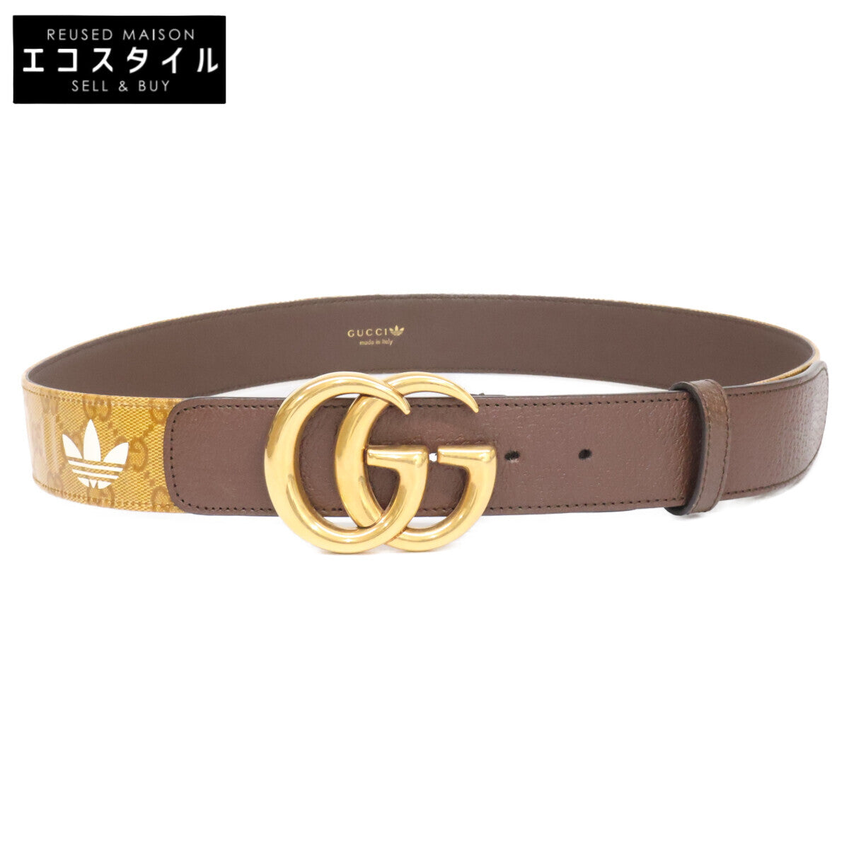 GUCCI グッチ ｘadidas アディダス 406831 GGロゴバックル トレフォイル ベルト