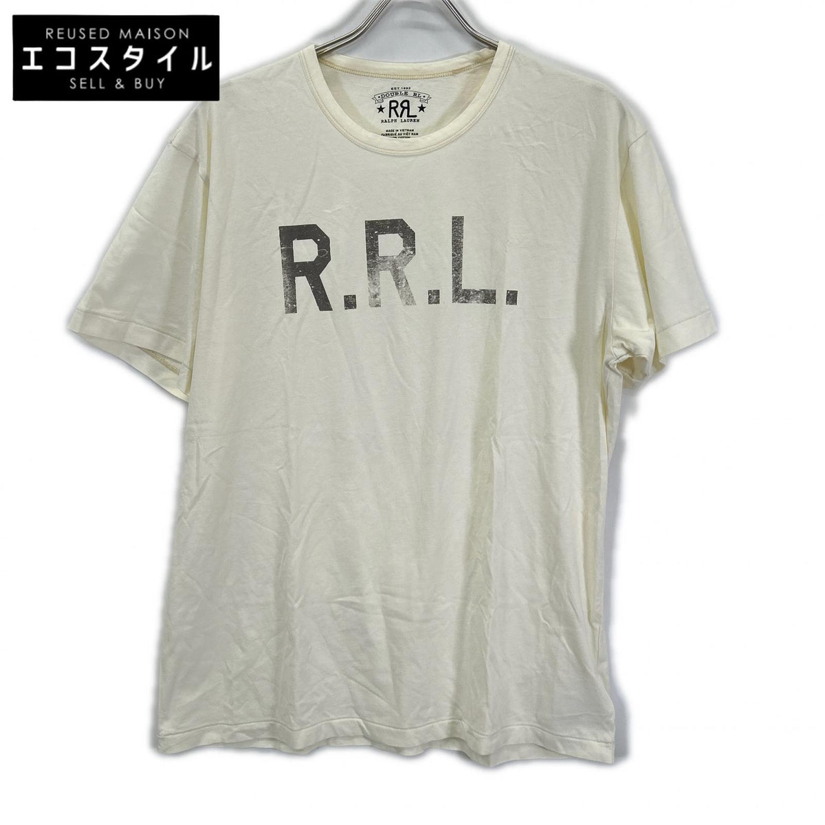 RRL ダブルアールエル 782911450002 ホワイト クルーネック 半袖Tシャツ トップス