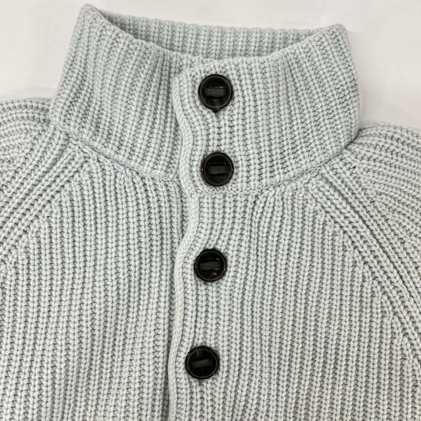 HERMES エルメス カシミヤ100％ ハーフボタン リブ編み ニットセーター トップス
