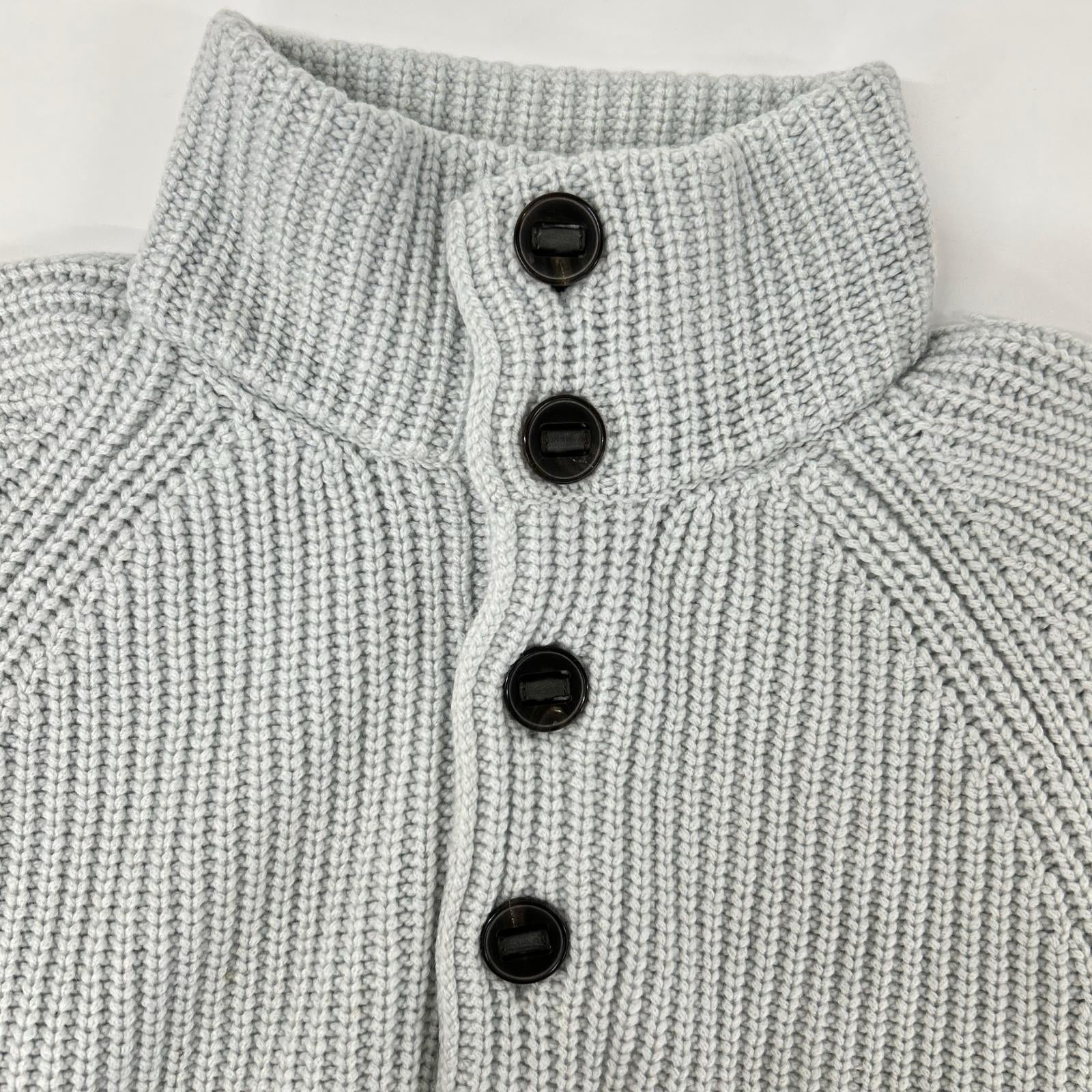 HERMES エルメス カシミヤ100％ ハーフボタン リブ編み ニットセーター トップス