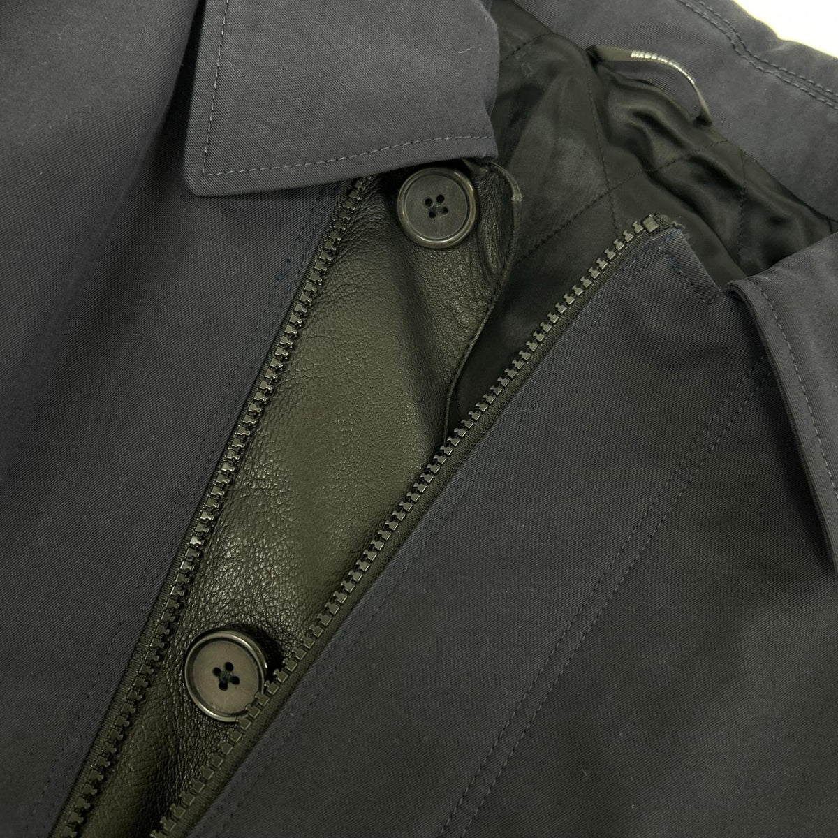 HERMES Hermès [Official domestic] lamb leather panelled half coat
