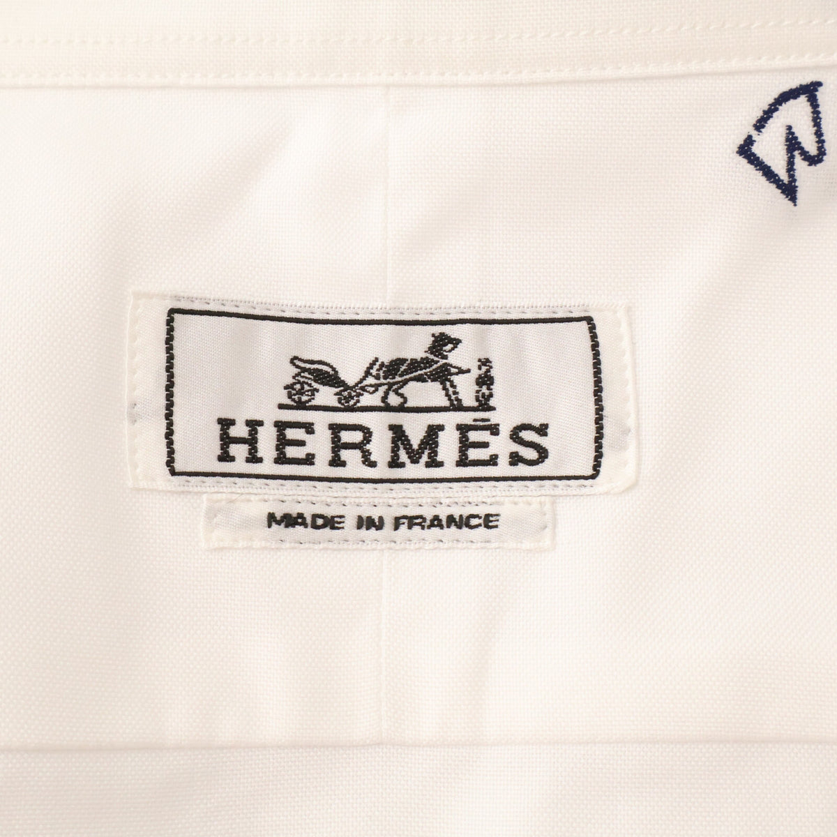 HERMES エルメス 【新品同様/国内正規】566000HC モチーフ刺繍 コットン 長袖シャツ トップス