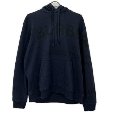 BURBERRY バーバリー 8084736 ネイビー ホースフェリープリント コットンフーディー トップス