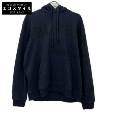 BURBERRY バーバリー 8084736 ネイビー ホースフェリープリント コットンフーディー トップス