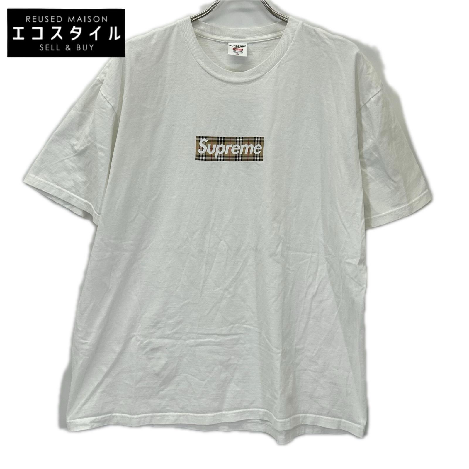 BURBERRY バーバリー ×シュプリーム ホワイト Box Logo Tee ボックス ロゴT-シャツ トップス