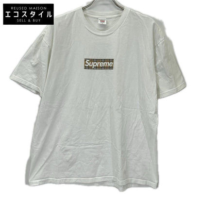 BURBERRY バーバリー ×シュプリーム ホワイト Box Logo Tee ボックス ロゴT-シャツ トップス