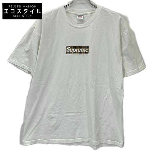 BURBERRY バーバリー ×シュプリーム ホワイト Box Logo Tee ボックス ロゴT-シャツ トップス