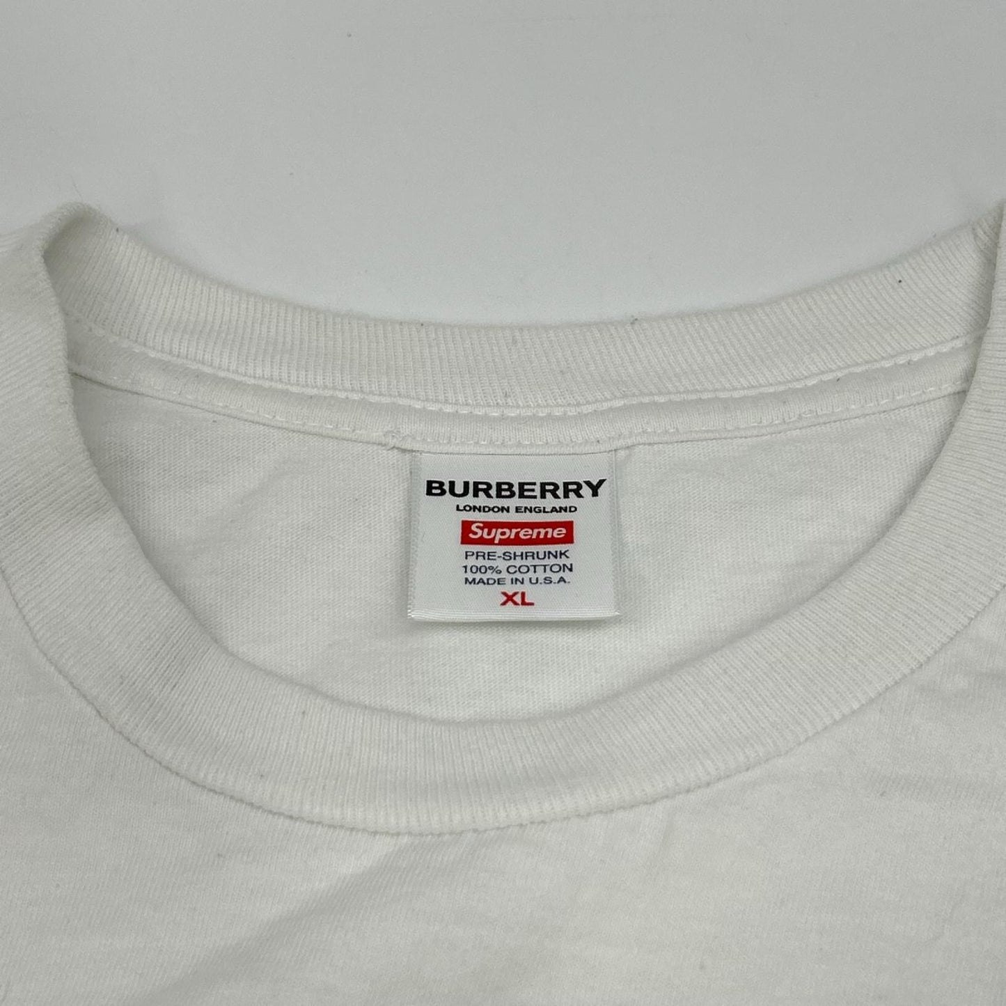 BURBERRY バーバリー ×シュプリーム ホワイト Box Logo Tee ボックス ロゴT-シャツ トップス