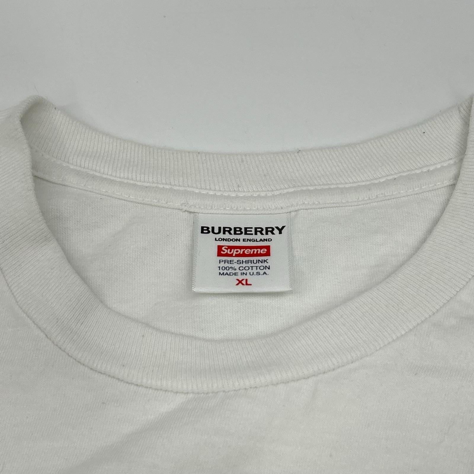 BURBERRY バーバリー ×シュプリーム ホワイト Box Logo Tee ボックス ロゴT-シャツ トップス