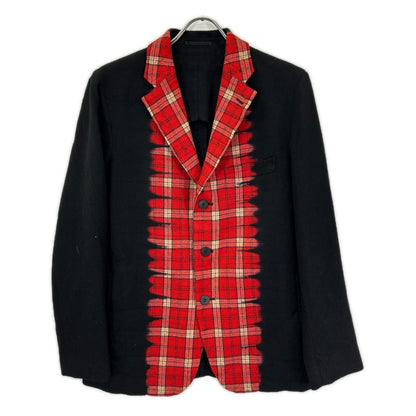 ISSEY MIYAKE MEN イッセイミヤケメン 12AW ME23FD105 ウール チェック柄 切替 テーラードジャケット ジャケット
