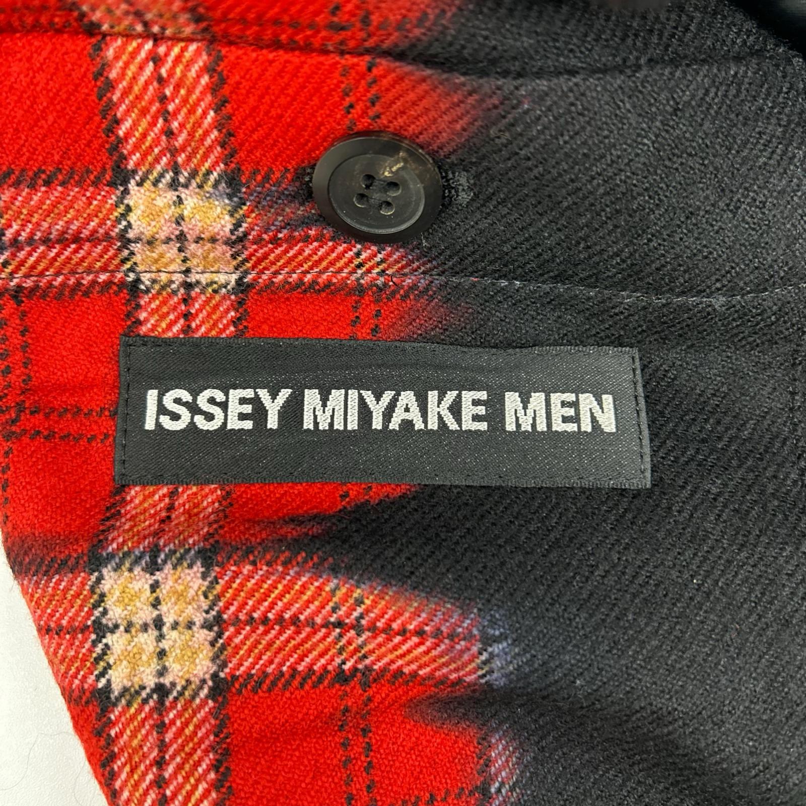 ISSEY MIYAKE MEN イッセイミヤケメン 12AW ME23FD105 ウール チェック柄 切替 テーラードジャケット ジャケット