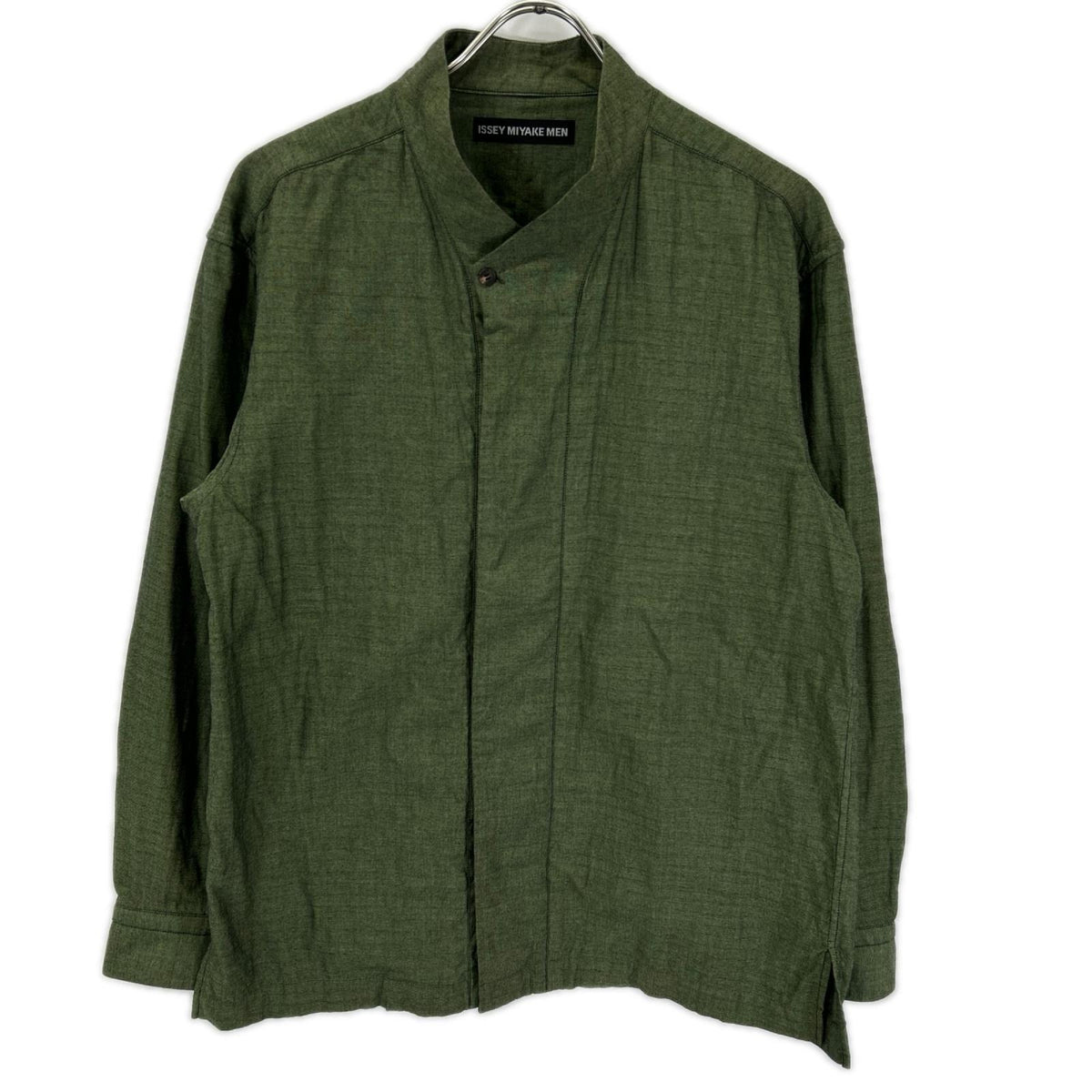 ISSEY MIYAKE MEN イッセイミヤケメン 16SS ME61FJ013 グリーン ノーカラー 長袖シャツ トップス