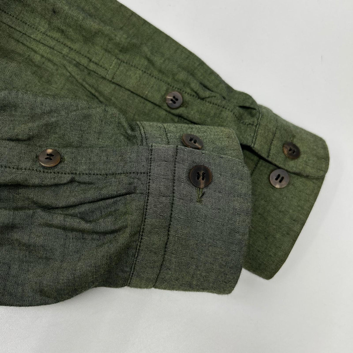 ISSEY MIYAKE MEN イッセイミヤケメン 16SS ME61FJ013 グリーン ノーカラー 長袖シャツ トップス