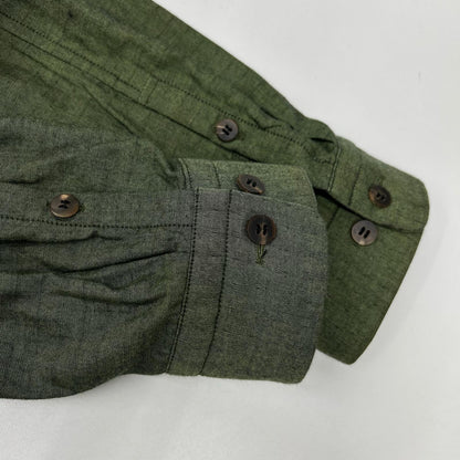 ISSEY MIYAKE MEN イッセイミヤケメン 16SS ME61FJ013 グリーン ノーカラー 長袖シャツ トップス