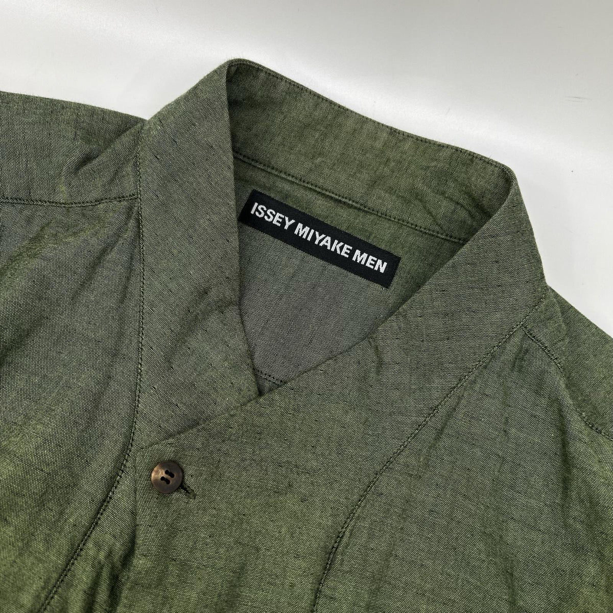ISSEY MIYAKE MEN イッセイミヤケメン 16SS ME61FJ013 グリーン ノーカラー 長袖シャツ トップス