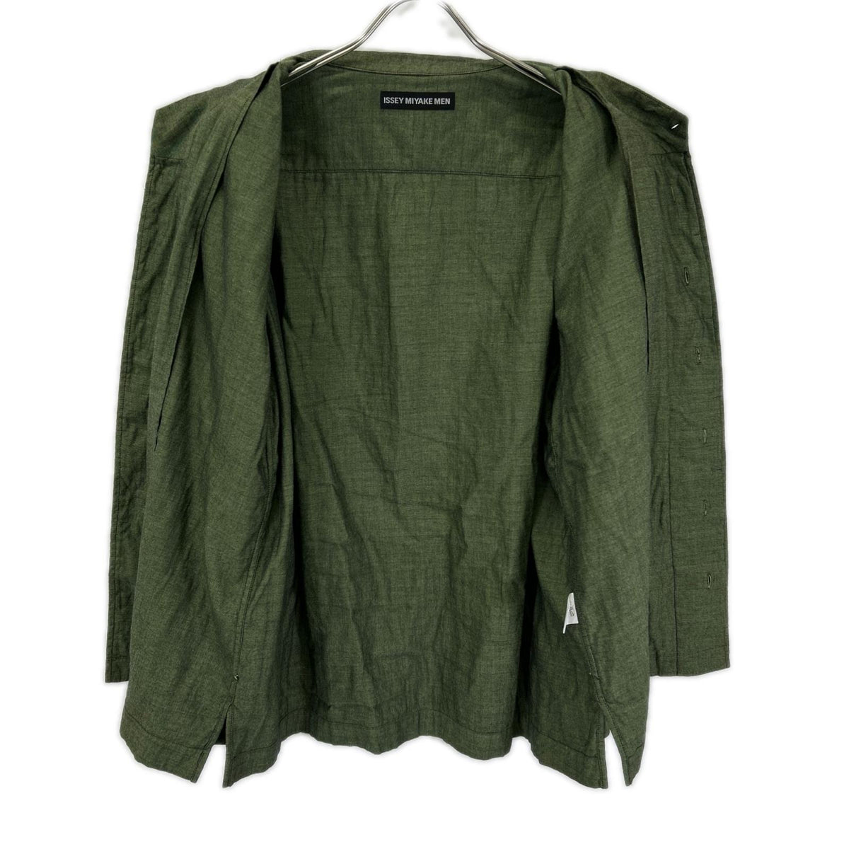 ISSEY MIYAKE MEN イッセイミヤケメン 16SS ME61FJ013 グリーン ノーカラー 長袖シャツ トップス