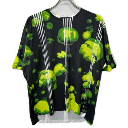 ISSEY MIYAKE MEN イッセイミヤケメン 15SS ME51JK176 グレー×グリーン クラゲモチーフ 半袖Tシャツ トップス