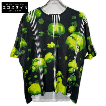 ISSEY MIYAKE MEN イッセイミヤケメン 15SS ME51JK176 グレー×グリーン クラゲモチーフ 半袖Tシャツ トップス