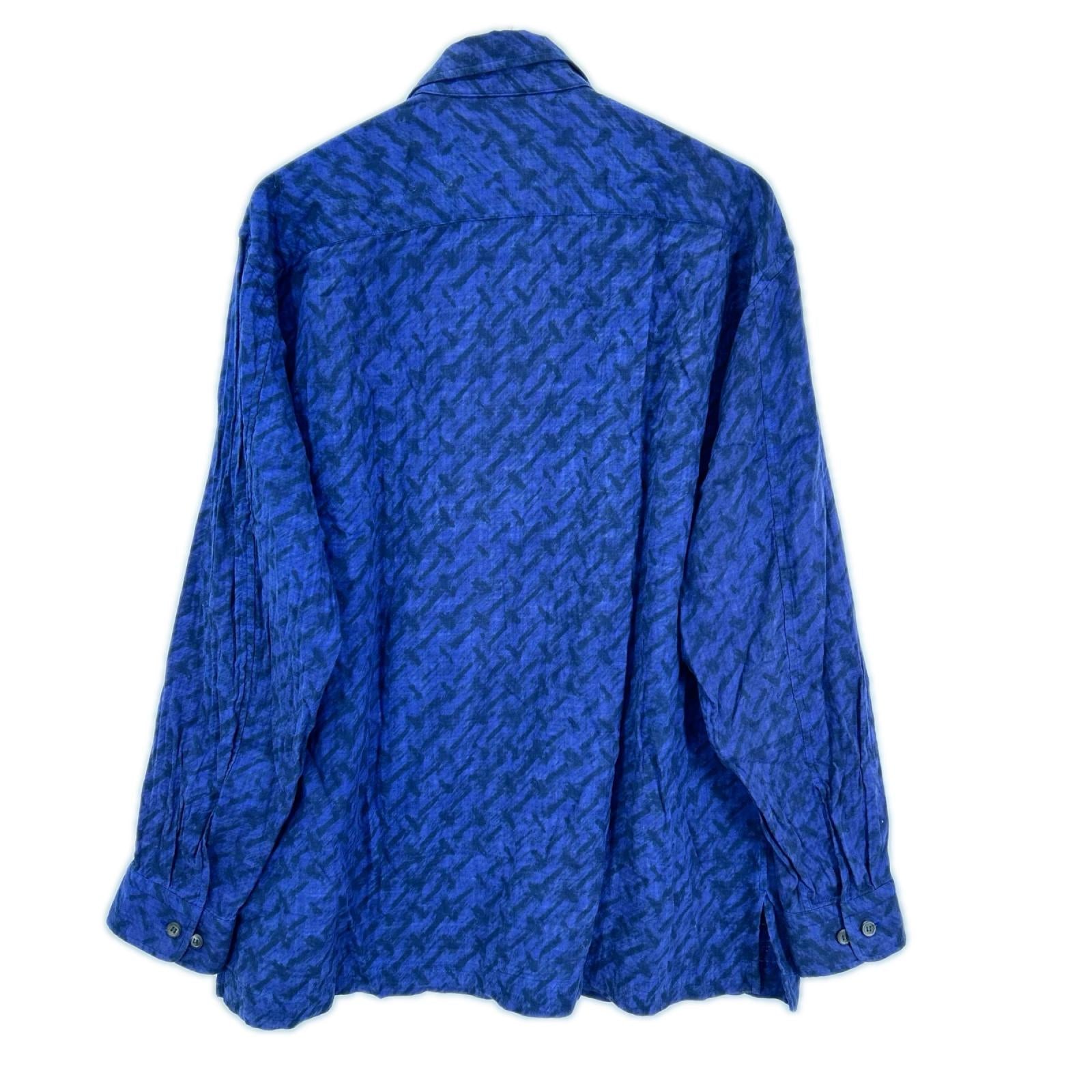 ISSEY MIYAKE MEN イッセイミヤケメン 13AW ME33FJ203 ブルー コットン 総柄 長袖シャツ トップス
